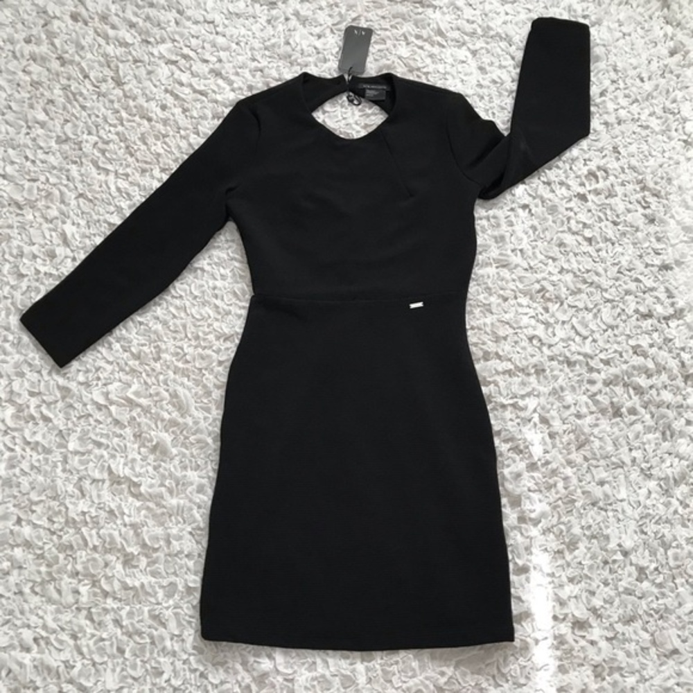 A X Armani Exchange black dress  women long sleeve  bodycon dress  size XS